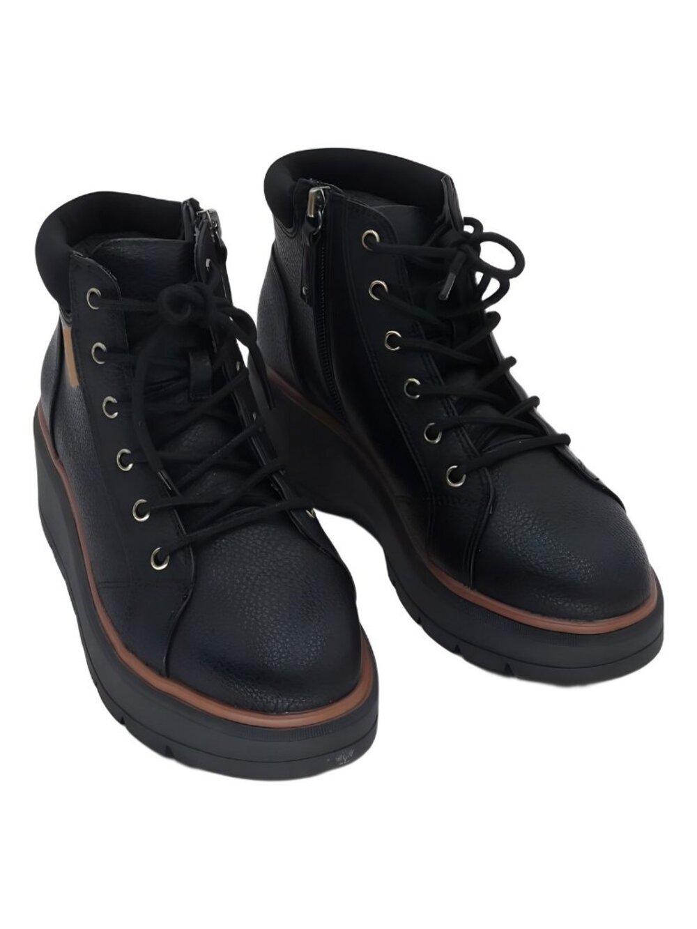 Dr. Scholls Nice Day Max Alpine Wedge Lace-Up Boots Black US 6M